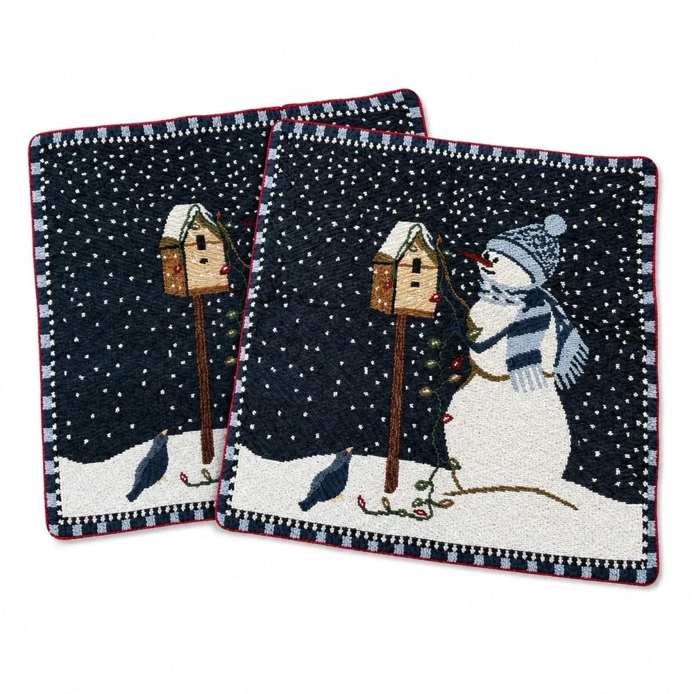 2 Christmas Tapestry Snowman & Birdhouse 15